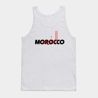 MOROCCO STICKER BLACK AND RED WITH ARABIC sticker / t-shirt Tank Top